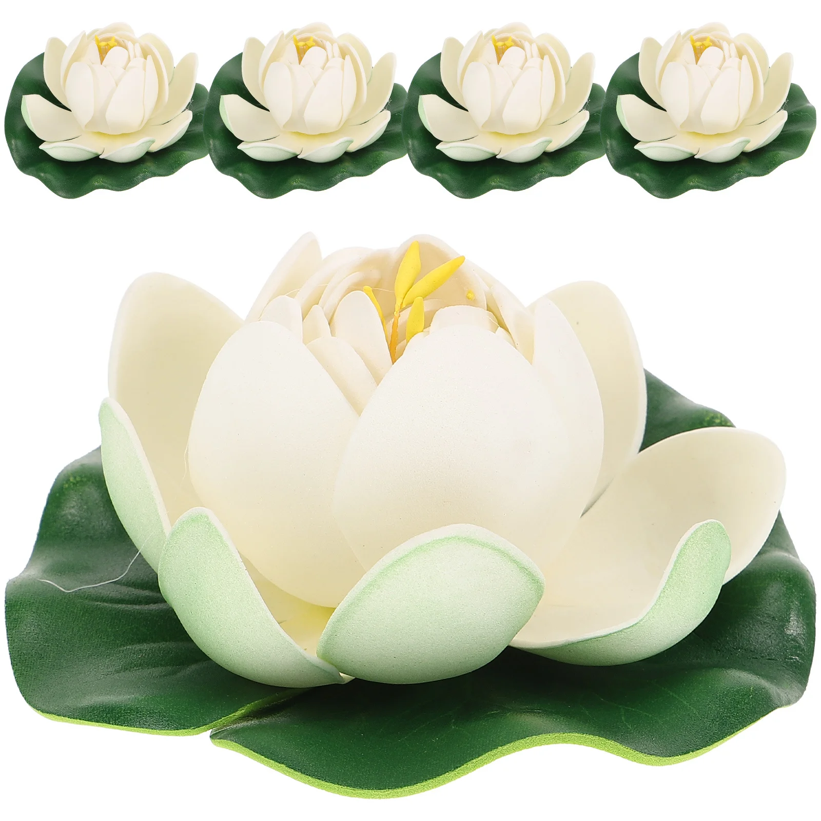 

5Pcs Artificial Lotus Flower Decor Simulated Floating Lotus Ornament for Garden Pond Aquarium Pool Floating Flower Decoration