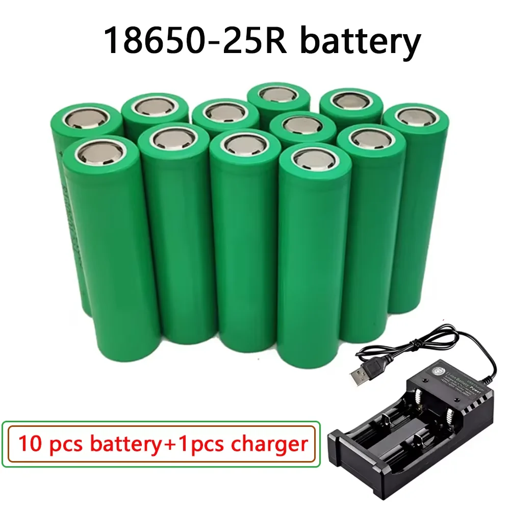 

INR18650 25R battery 100% Origina 2500Mah 3,7V 18650 Batterij Lithium-Oplaadbare Batterijen Hoge Stroom Ontlading 20A Power Cell