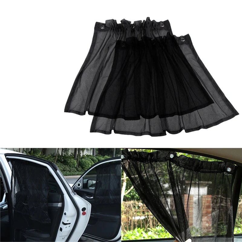 Car UV Protection Sunshade Curtain Car Window Mesh Curtains Sucker Sun Visor Summer Protection Blocker UV Sun Shade Window Cover