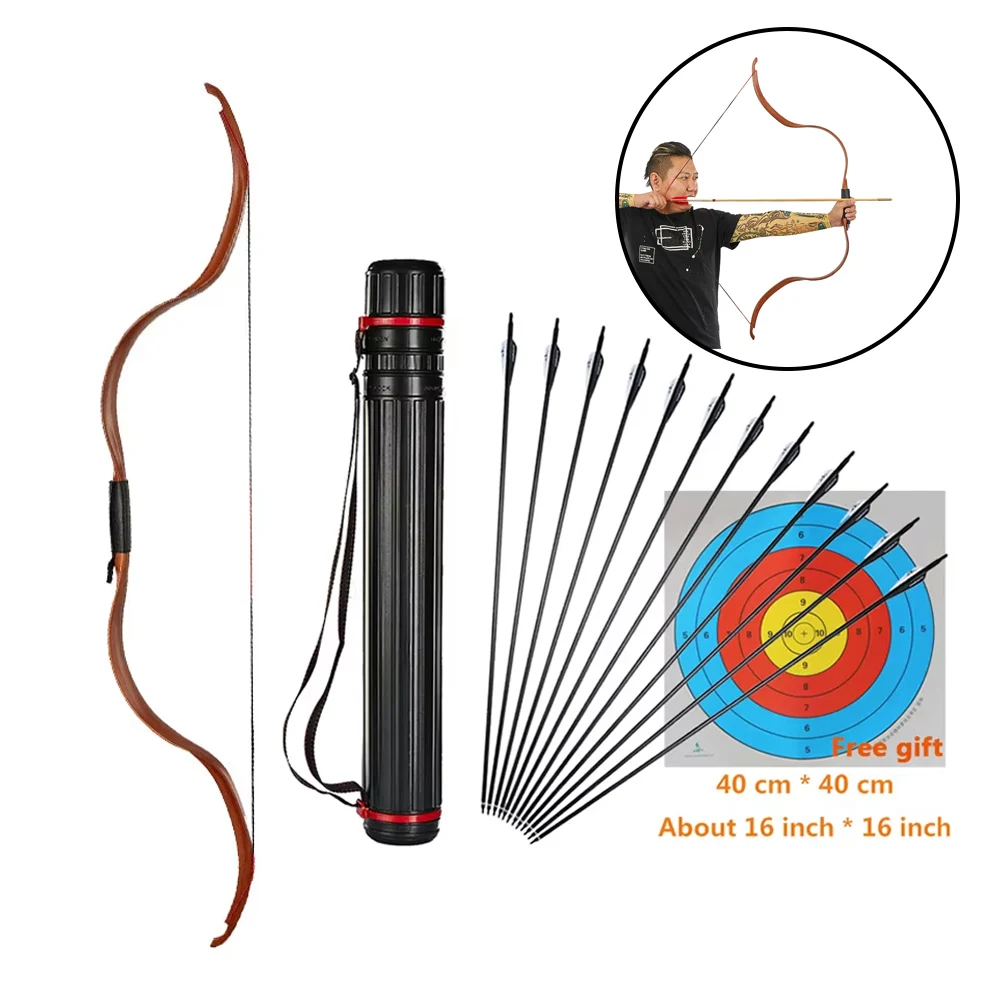 

Traditional Resin Bow 12-16T Youth Recurve Bow Take Down Bows Archery for Outdoor Shooting Training Hunting Game