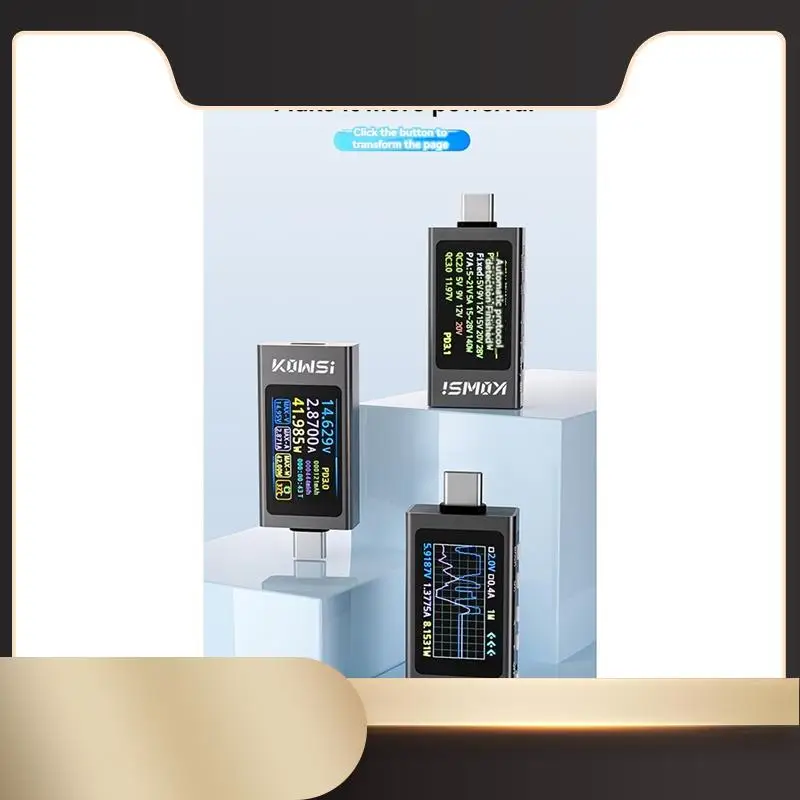 KOWSI KWS-X1 Type-C Tester DC 3.3-36V 0-12A Digital Voltage Current Detection Meter IPS Display Fast Charging Trigger Meter-N36R