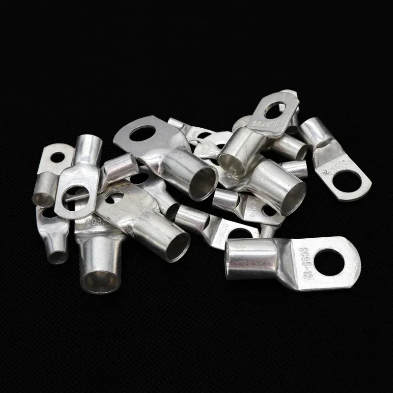 5Pcs SC Type Wire Nose Terminal SC35 SC50 SC70 SC95 Bare Copper Battery Block Lugs Hole ID 6 8 10 12mm Crimp Wire Connectors