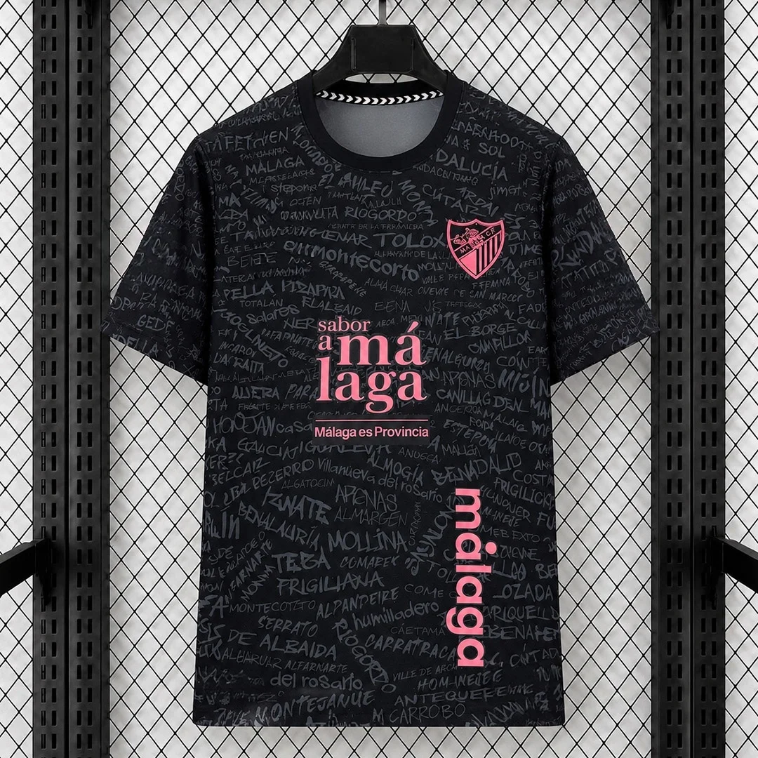 26-27 New Malaga Football Jersey 3D Printed Quick Drying Sports Casual Men's Short Sleeved T-shirt Family Matching
