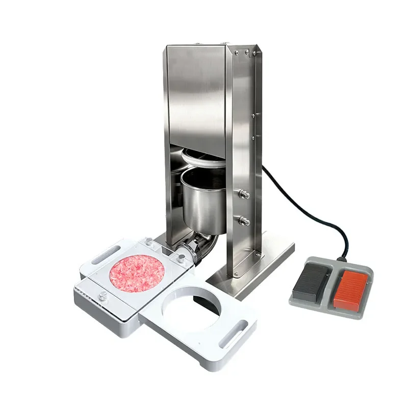 Commercial Electric Meat Patty Press Vertical Stainless Steel Burger Forming Machine Small Household Swing Stall Meat Cake