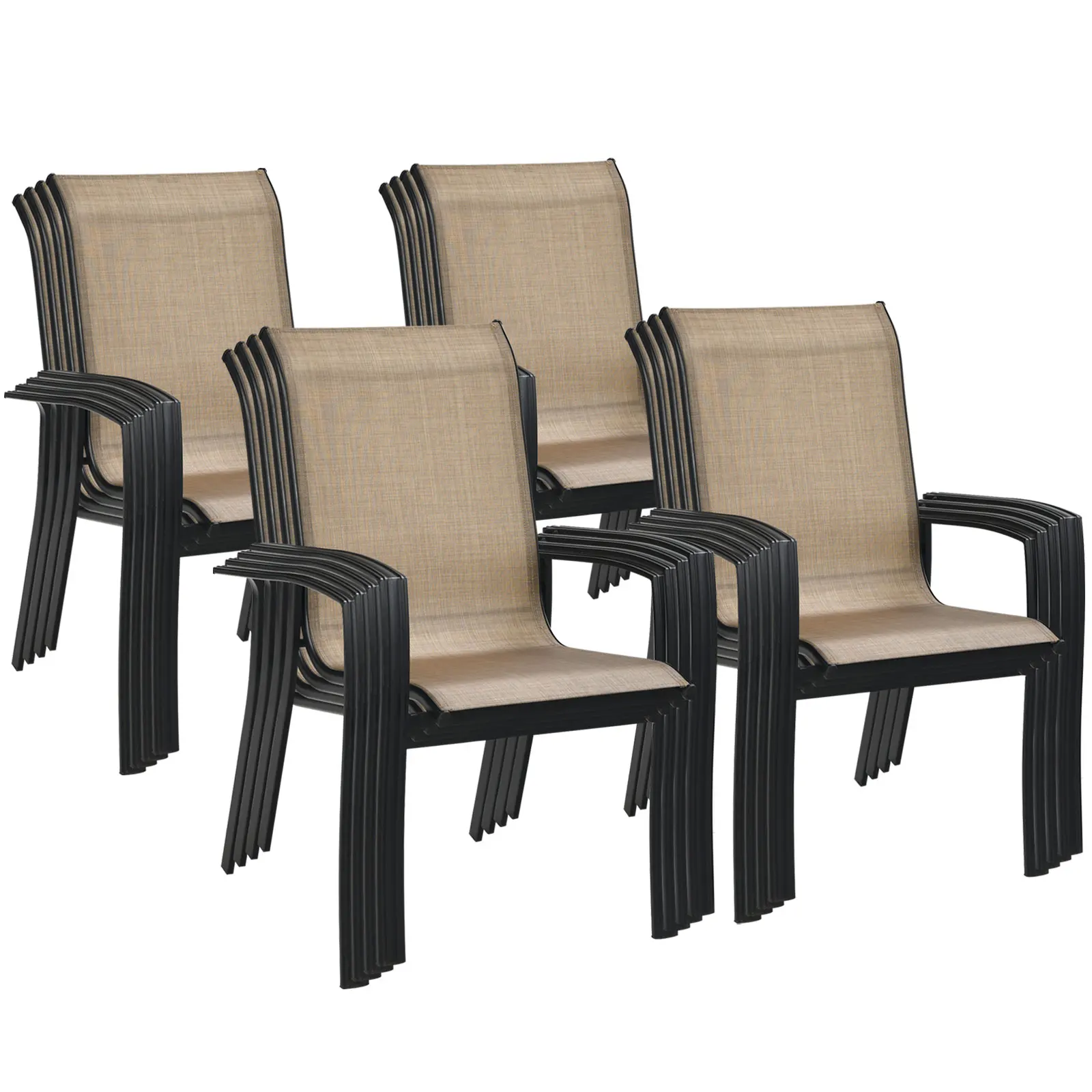 Set of 16 Patio Dining Chair stackable Camping Garden Deck No Assemble