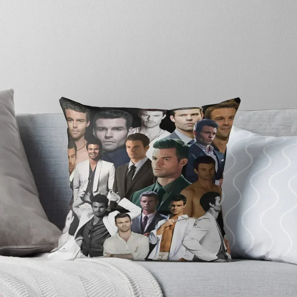 

Daniel Gillies - Elijah Mikaelson photo collage Throw Pillow Christmas Covers Marble Cushion Cover pillow