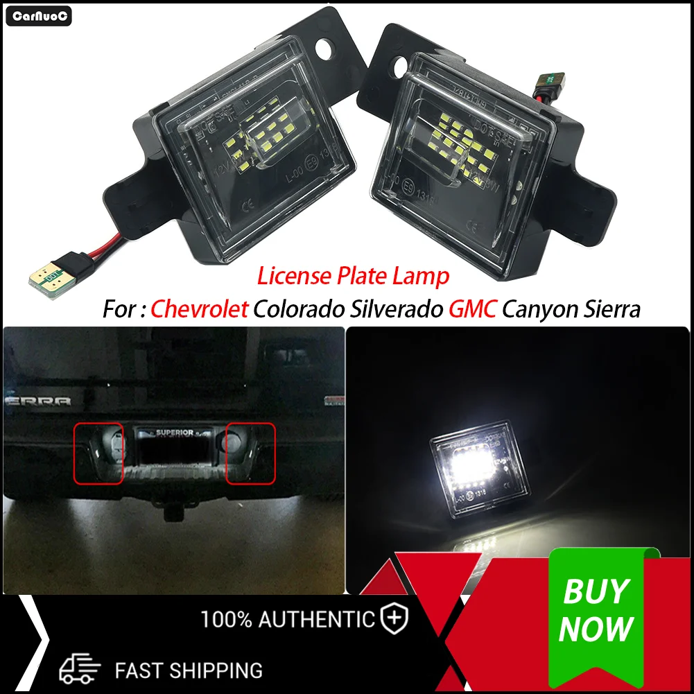 

For Chevrolet Colorado Silverado GMC Canyon Sierra 2Pcs Ultra Bright LED License Plate Lights