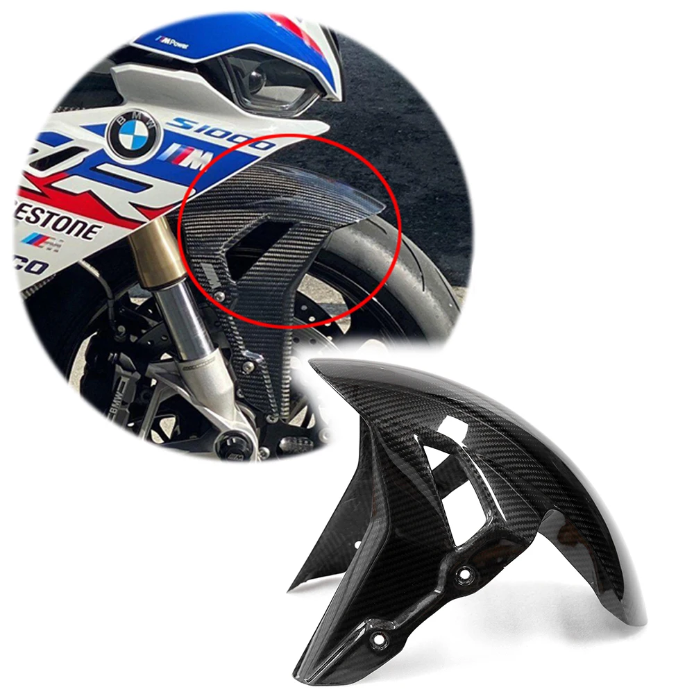 

Motorcycle Accessories 3K 3*3 Carbon Fiber Front Fender Hugger Mudguard For BMW S1000RR S1000R M1000RR 2019 2020 2021Parts