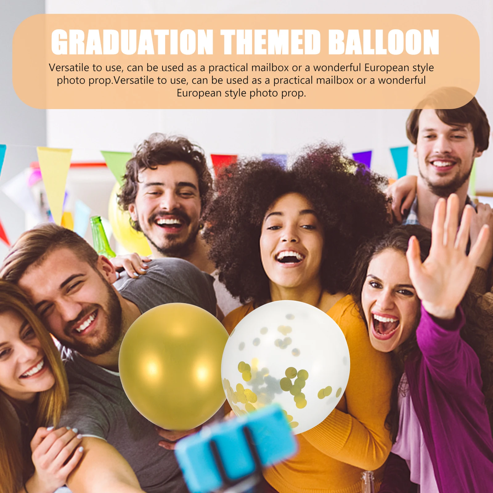 

50 Balloons Graduation Party Black Gold Colors High Grade Latex Safe Helium Fill Easy Use Balloon Accessory