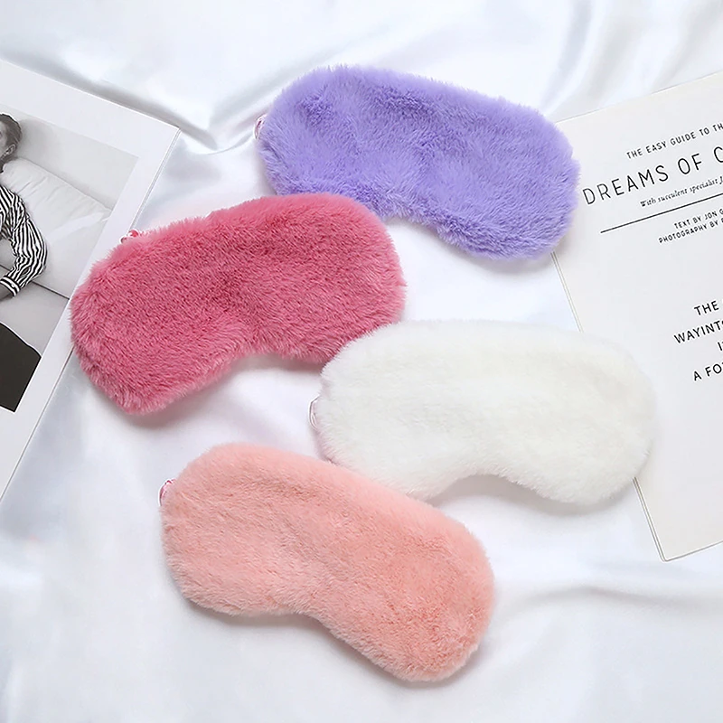 1Pcs Plush Sleep Eye Mask Aldults Sleep Better Light Proof Night Eye Cover Soft And Skin-friendly Silk Eye Patches Health Care.
