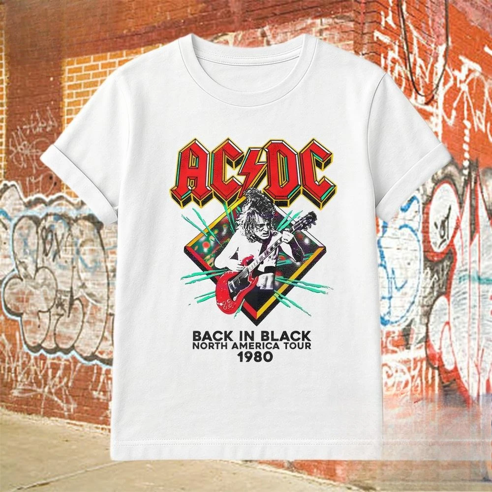 

В 1980 году. Рубашка с короткими рукавами из чистого хлопка The North American Rock Touring Band Spring and Autumn для мужчин и женщин.