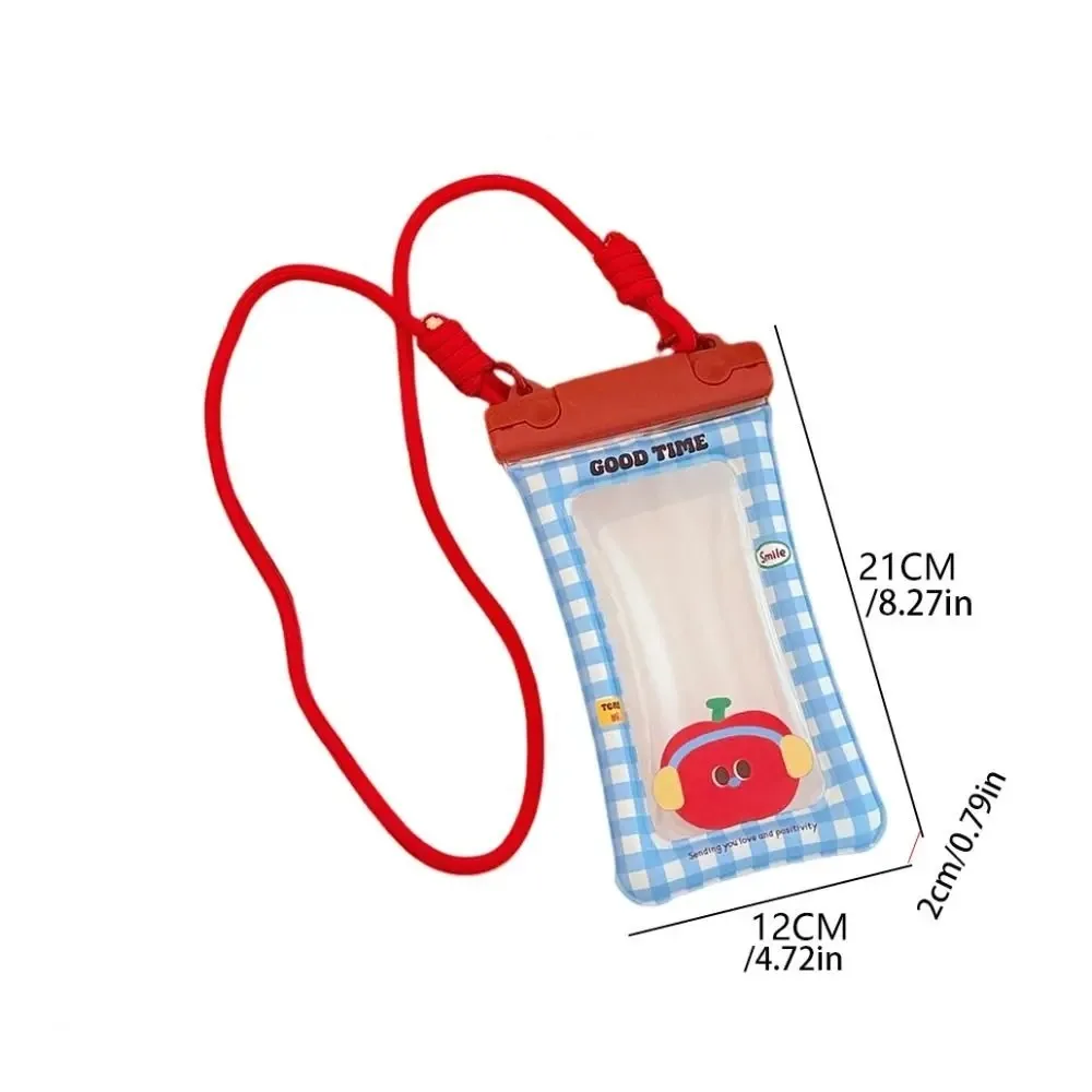 لطيف الكرتون مقاوم للماء حقيبة الهاتف وسادة هوائية عائمة شفافة العائمة الهاتف غطاء جاف بولي كلوريد الفينيل حبل معلق السباحة كيس التخزين