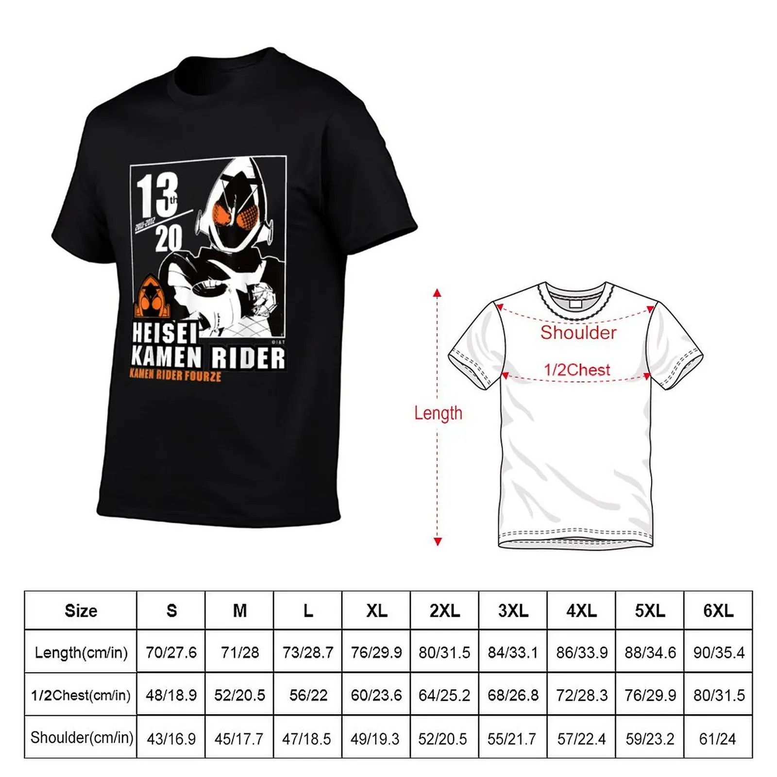 Kamen Rider Fourze Heisei Rider Anniversary T-Shirt t shirt man cotton anime tshirt t shirts for man graphic vintage T-Shirt