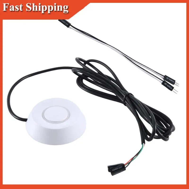Efficient PC External Power Switch Button Desktop Power Switch External Power Switch White Easy Install Easy To Use
