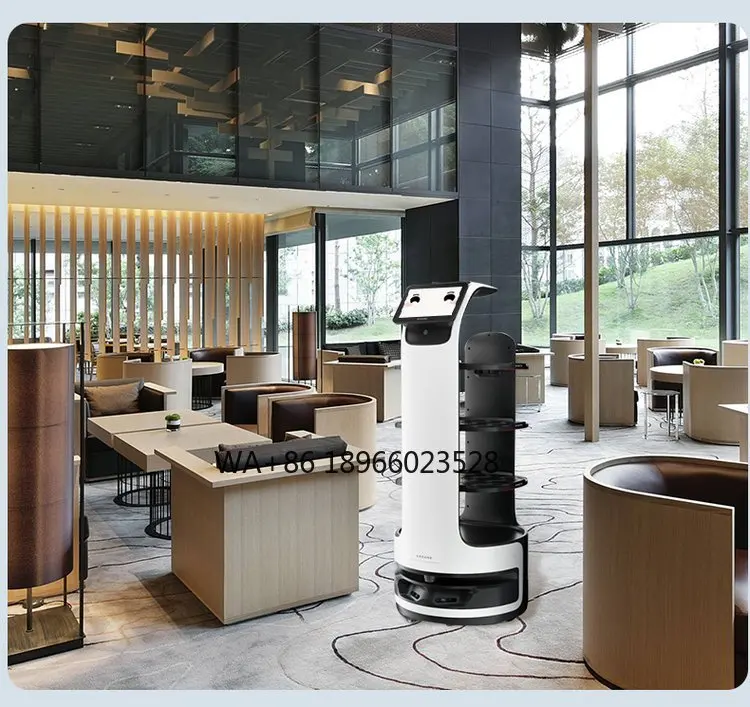 Intelligent Robot Restaurant Hotel restaurant automatic serving waiter pass dishes to greet guests without track