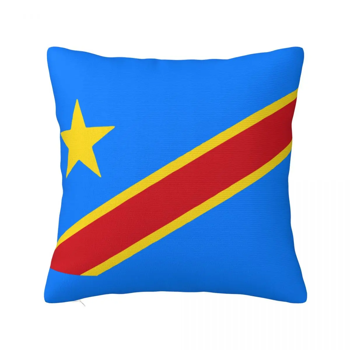 Flag Of Congo Kinshasa Zaire Pillow Cases Cushion Cover Awesome Zipper Decorative Pillowcover for Home 40x40cm