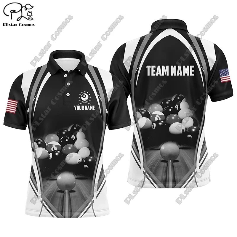 New Custom Name Polo Shirts Fun Billiard Jerseys Personalized Billiard Club League Shirts 3D Printed Polo Shirts T-Shirts t-2