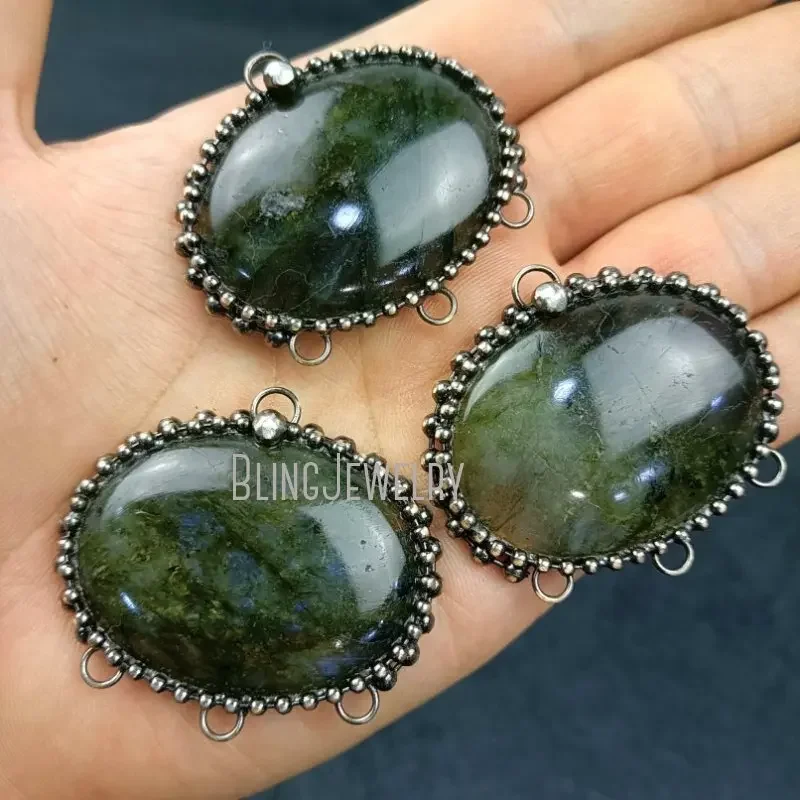 10pcs Labradorite Natural Stone Greek Evil Eye Amulet Necklace Pendant Witch Goth GothicTalisman Pendulum Chakra Jewelry Charm