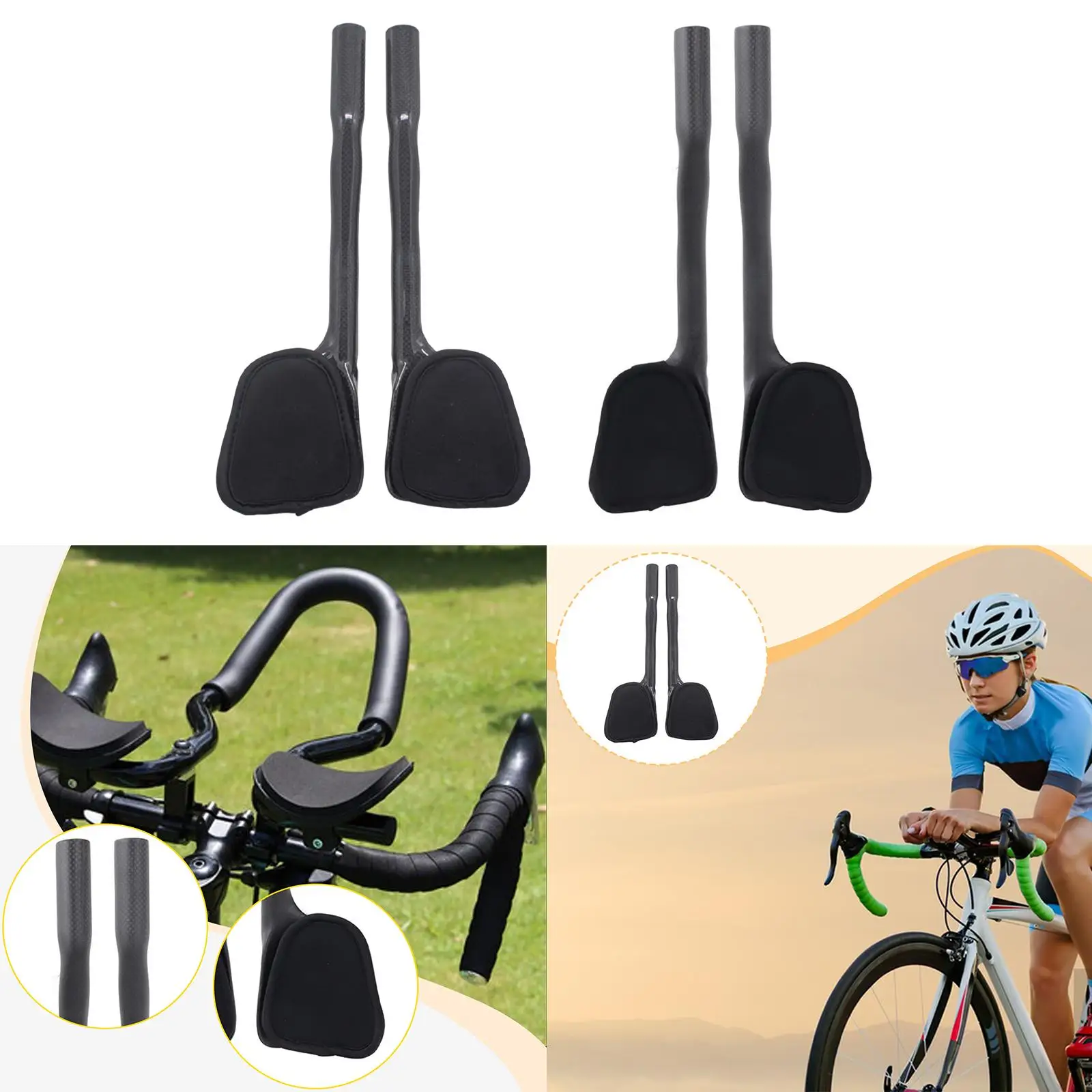 

Rest Handlebar Cycling Accessories Comfortable Bar Carbon Fiber Sponge Cushion Bike Arm Rest Handle Bar Bike Aerobar