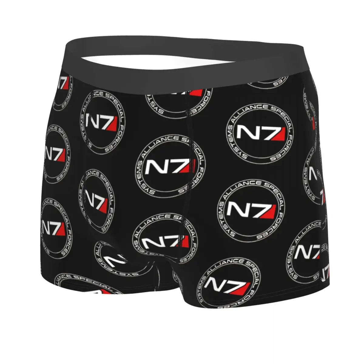 N7 Circle Men Boxer Briefs Underpants Mass Effect Game Highly Breathable Top Quality Sexy Shorts Gift Idea