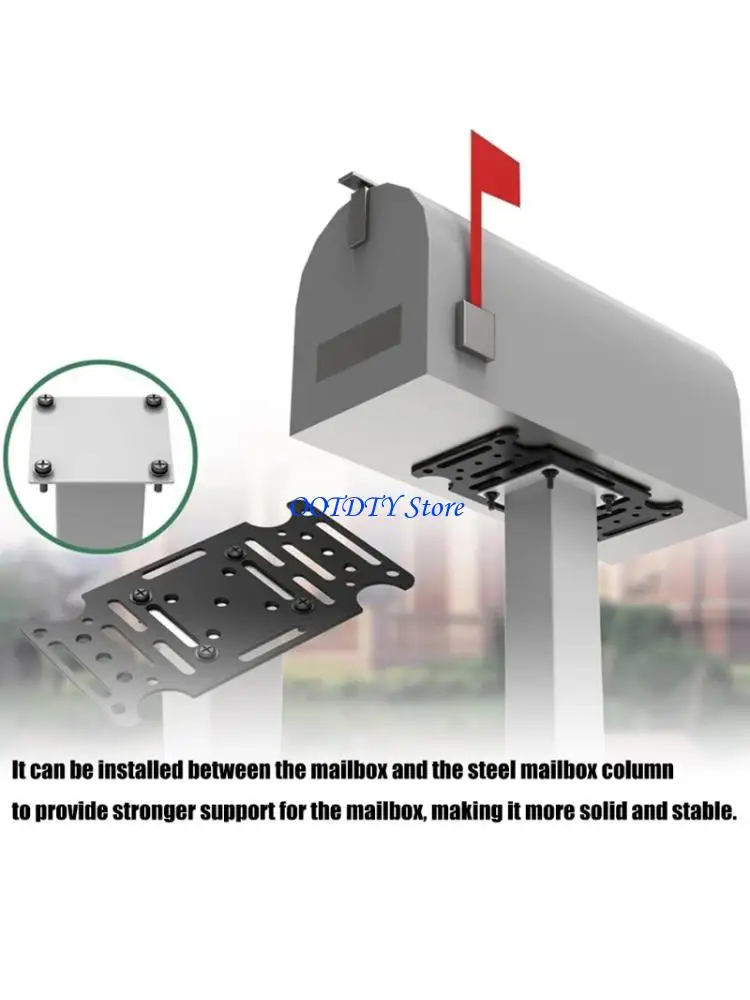 

367A Outdoor Mailbox Post Mount Bracket Stand with Multiple Holes for Easy Attachment