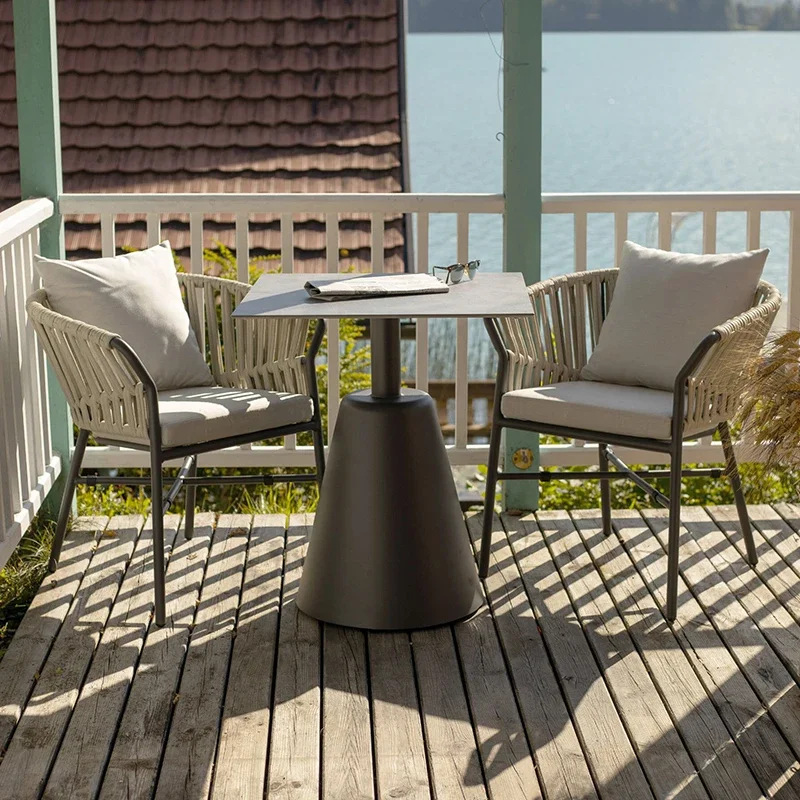 

Balcony Tea Table and Chair Outdoor Terrace Outdoor Occasional Table and Chair Three-Piece Set Combination
