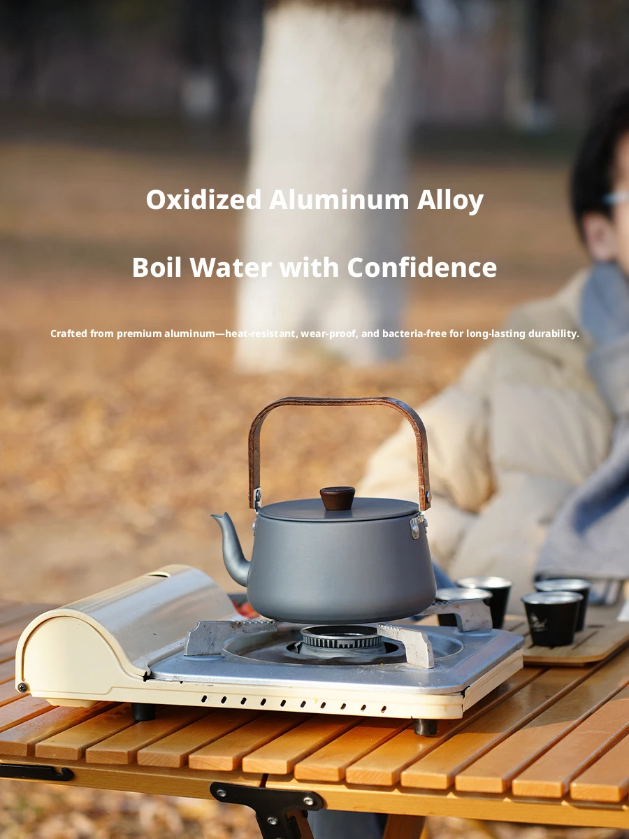 

Aluminum alloy kettle 1.1L portable ultra light hiking kettle outdoor coffee pot travel camping teapot multifunctional cookware