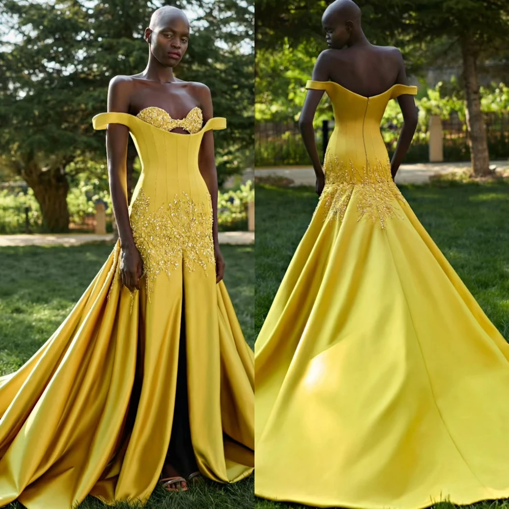 사용자 정의 섹시한 새틴 Strapless 이브닝 드레스 우아한 인어 댄스 파티 드레스 패션 구슬 장식과 크리스탈 특별 행사 가운