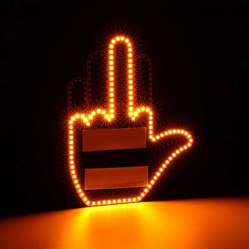 Car Finger Light with Remote Control Three Models Cool Funny Car Interior Light Road Rage Signs Middle Finger Gesture Light