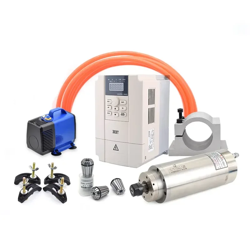 For Numerical Control Spindle Motor 3.5KW 3.2KW 4KW Metal Water Cooled Spindle 220V 380V Inverter ER20 For CNC Metal Milling