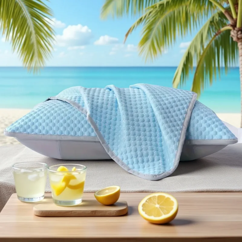Kühlende Kissenbezüge aus Eisseide, weich, atmungsaktiv, Sommer-Kissenbezüge, maschinenwaschbar, für den Einsatz im Wohnheim, Zuhause, Schlafzimmer, glatter Stoff