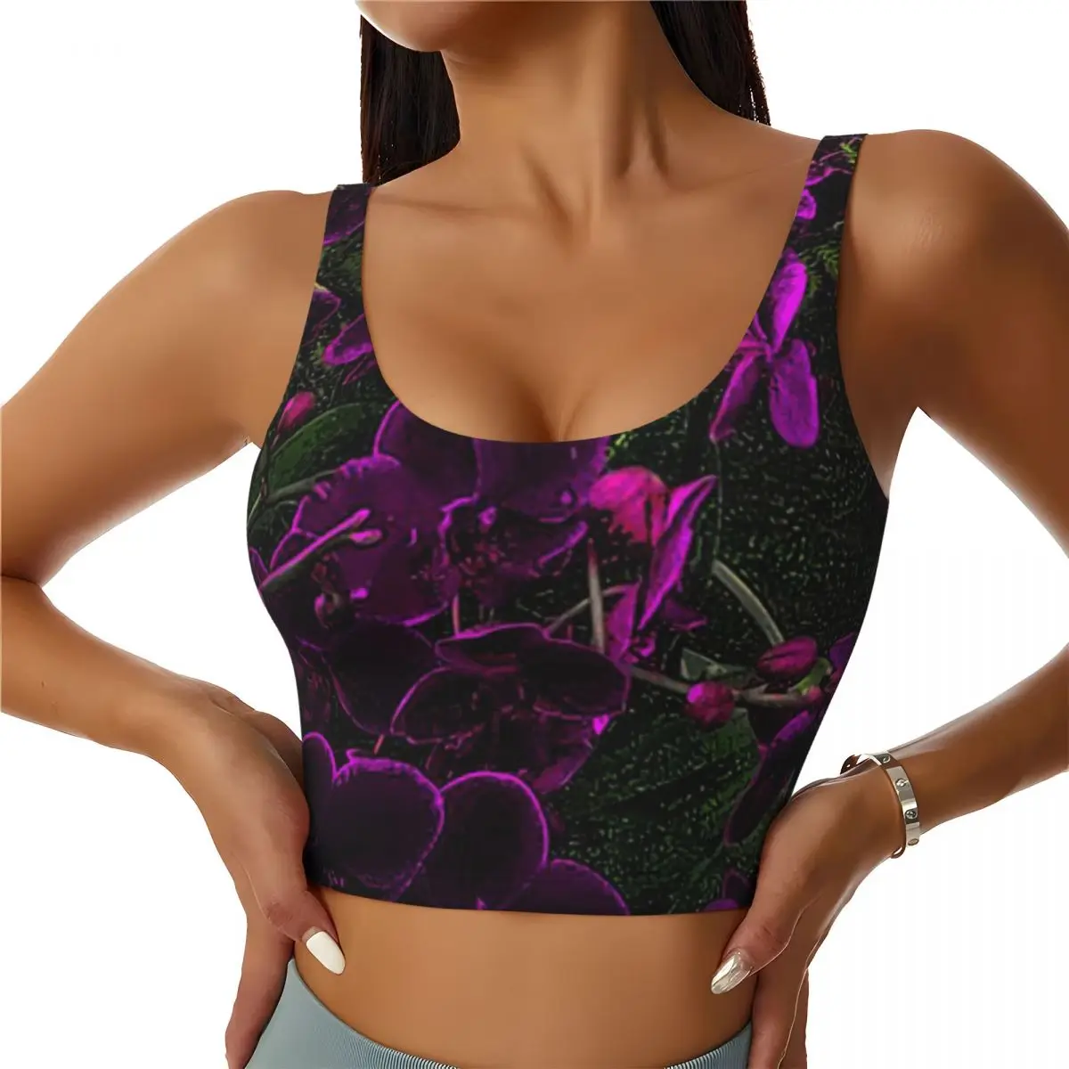Layer Inner Tank Fantasy Flowers Daily Loungewear Removable Pad Top