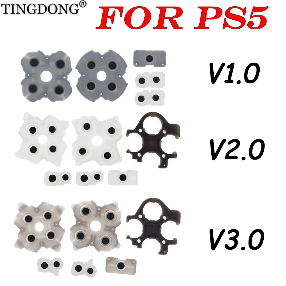 1/2/5Set For PS5 V1.0 V2.0 V3.0 Controller Conductive Rubber Button Membrane Pads Replacement Repair Parts