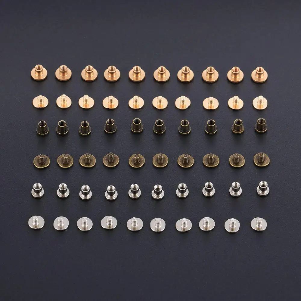 10sets Crafts Shoes Garment Leather Craft decoration nail Cloth Button Brass Nail Rivets screw