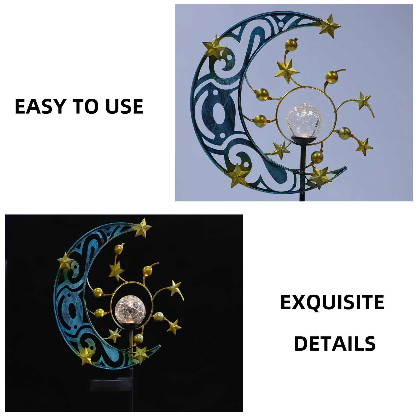 

Outdoor Garden Moon Lamp Stake Lamp Waterproof Decorative Yard Night Lighting Creative Solar Powered