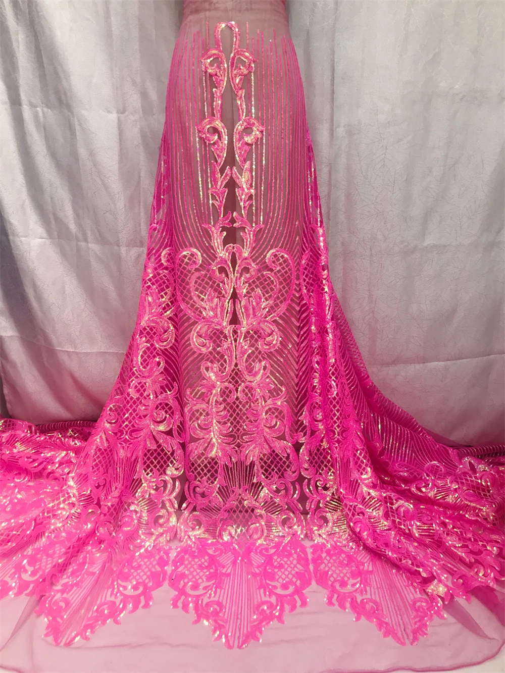 5 metri africano paillettes tessuto di pizzo netto di alta qualità nigeriano francese maglia tulle pizzo per cucire materiale da sposa di lusso stagione della festa