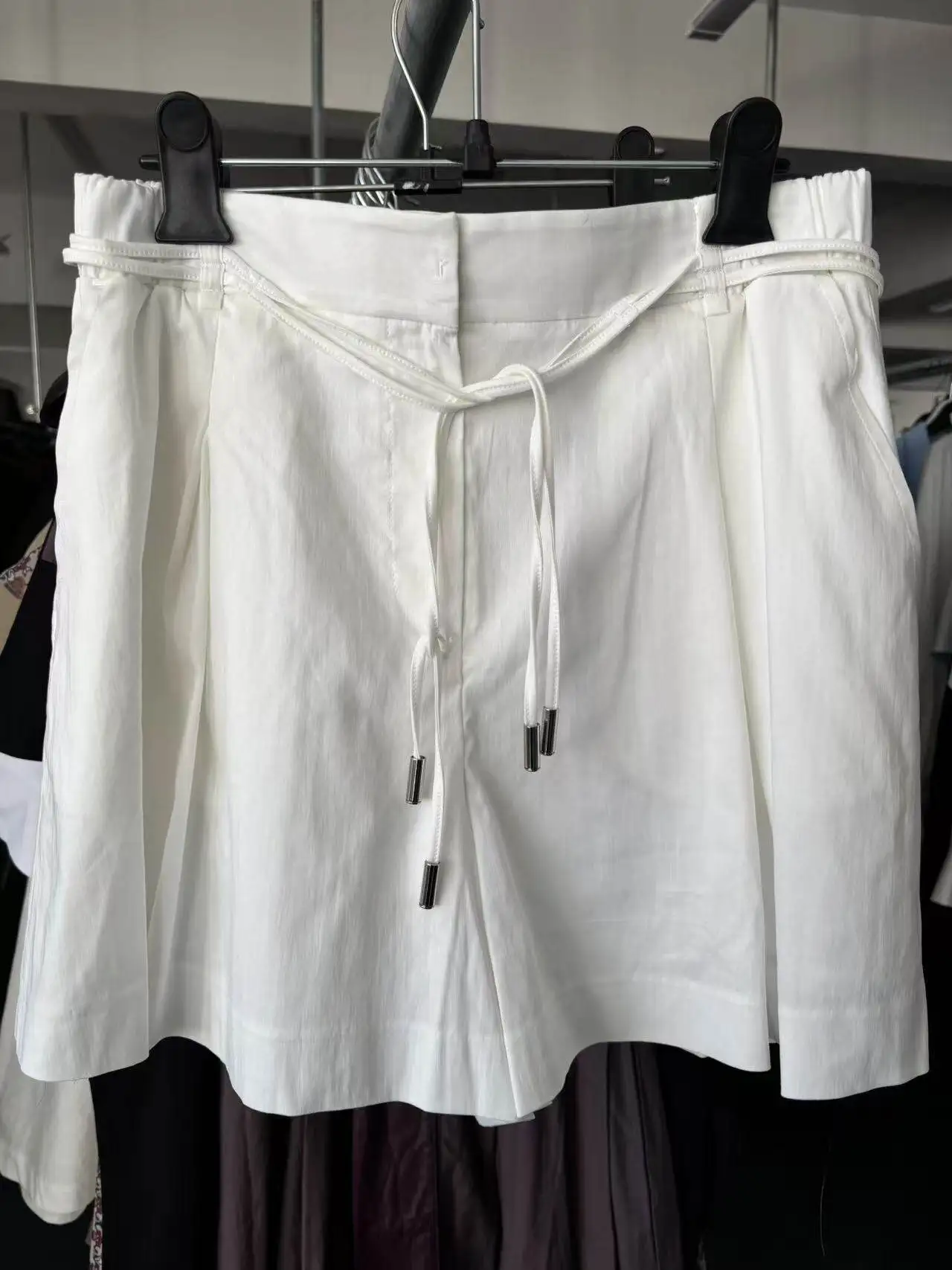 

Casual Pure Color Simple Knot Waist Elastic Short Pants Skirt Women's Cotton Leisure Summer New Style Korean Version