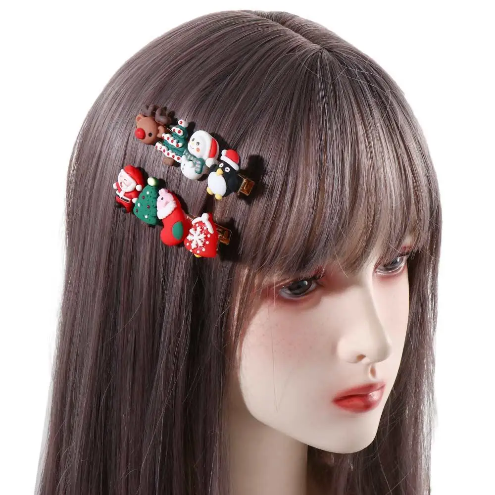 هدايا الأطفال، زينة عيد الميلاد، مستلزمات حفلات الأطفال، أغطية الرأس، إكسسوارات الشعر، دبوس شعر سانتا كلوز، مشبك شعر عيد الميلاد