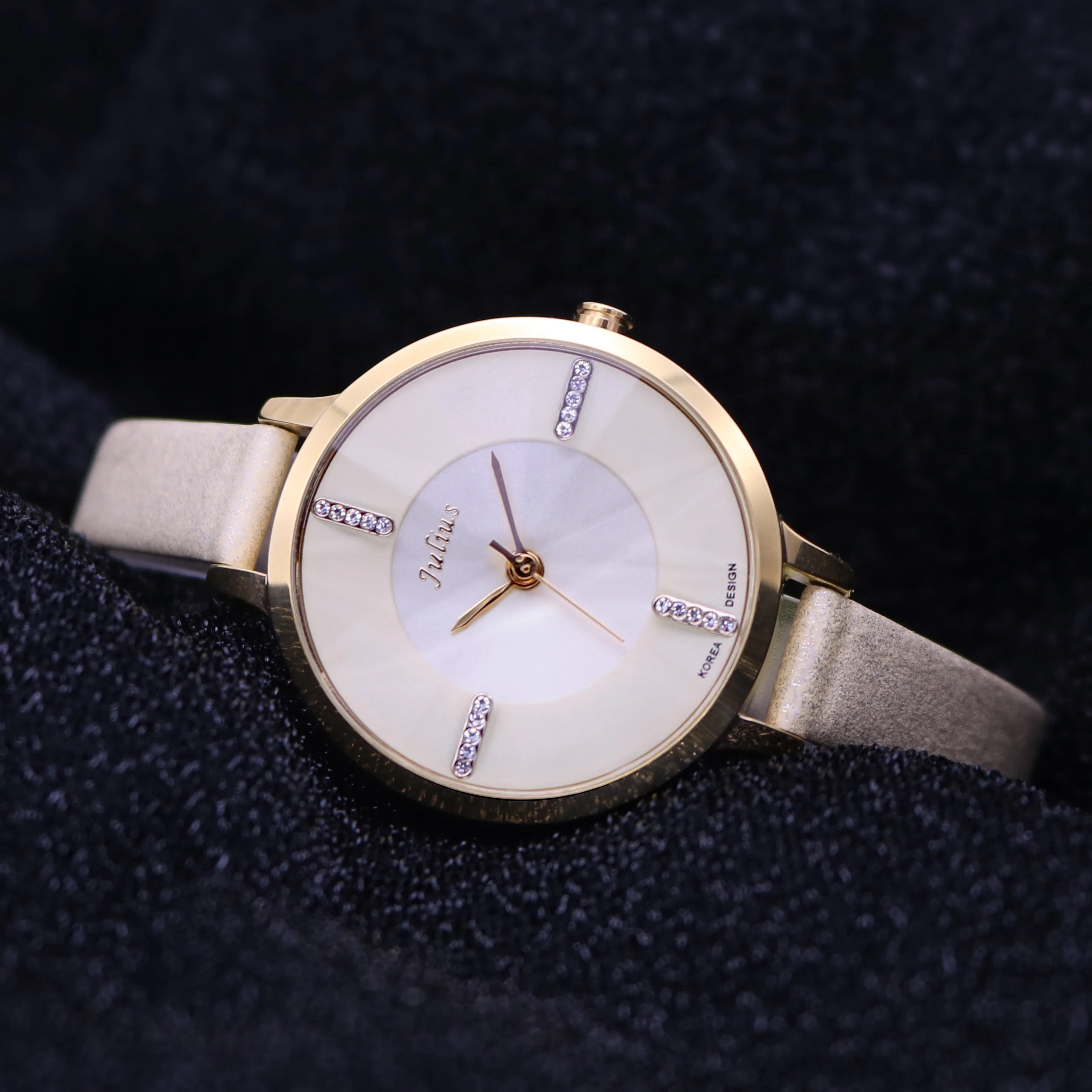 SALE Julius Lady Women's Wrist Watch Elegant Rhinestone Heart Fashion Hours Dress Bracelet Leather Girl Gift No Box