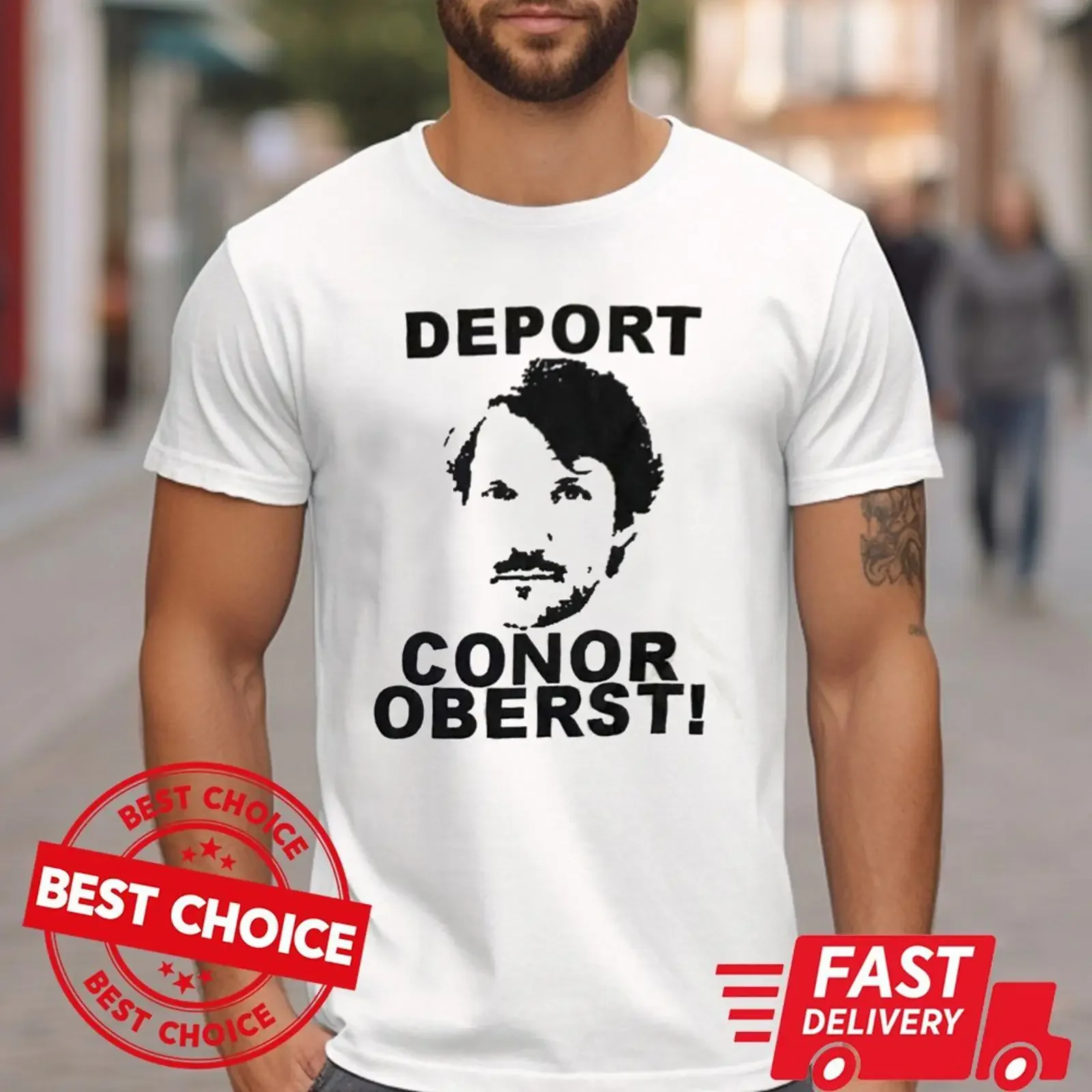 Deport Conor ObersT T Shirt  Men White S 3XL vintage Washed Breathable Versatile graphic fashion Stretched Unisex Slightly
