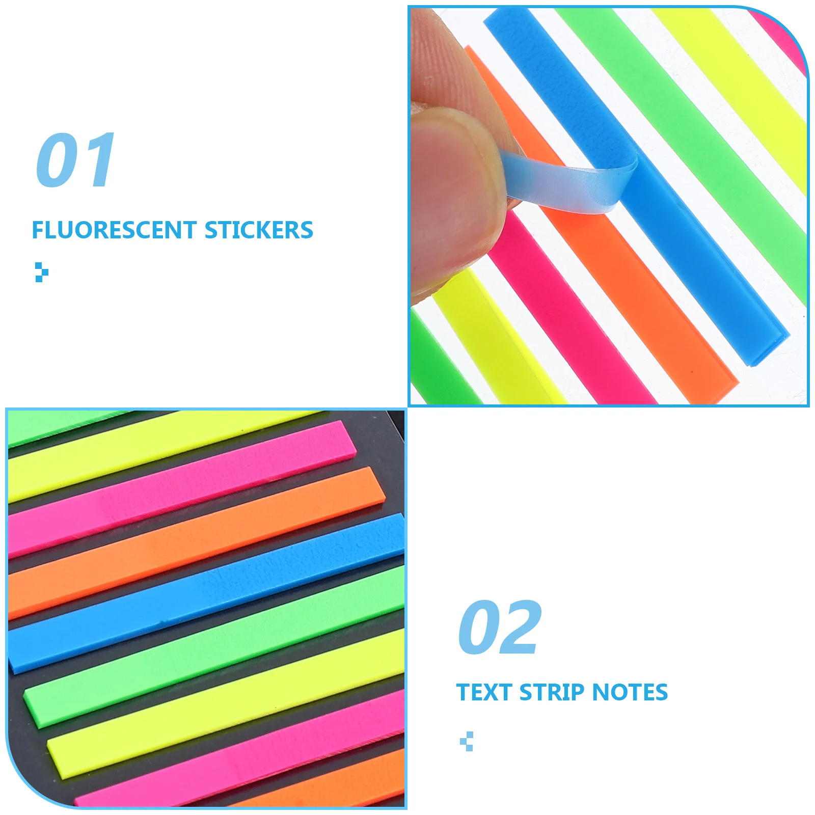 5 pezzi di blocchetti per appunti adesivi trasparenti autoadesivi linguette fluorescenti per marcatori di testo sottili per annotare pagine libri libro linguette adesive