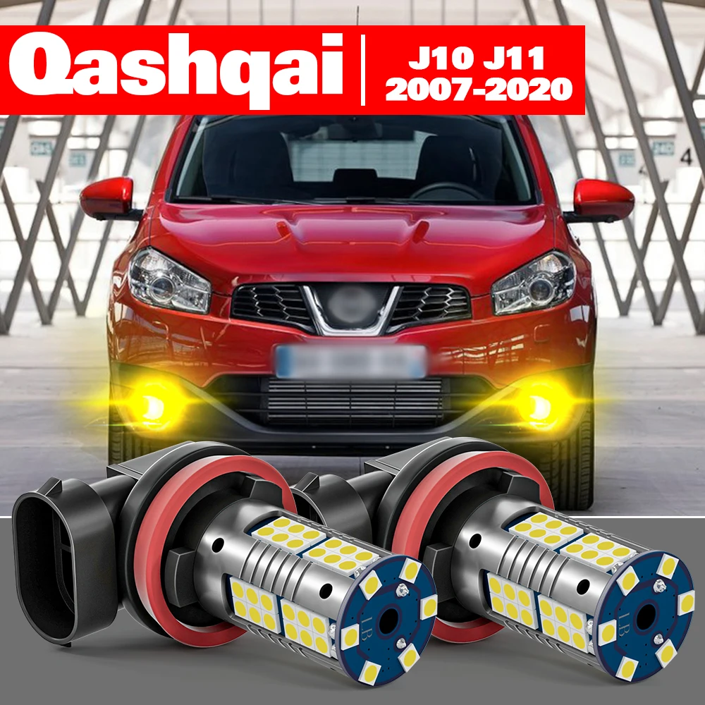 

For Nissan Qashqai J10 J11 2007-2020 Accessories 2pcs LED Fog Light 2009 2010 2011 2012 2013 2014 2015 2016 2017 2018 2019