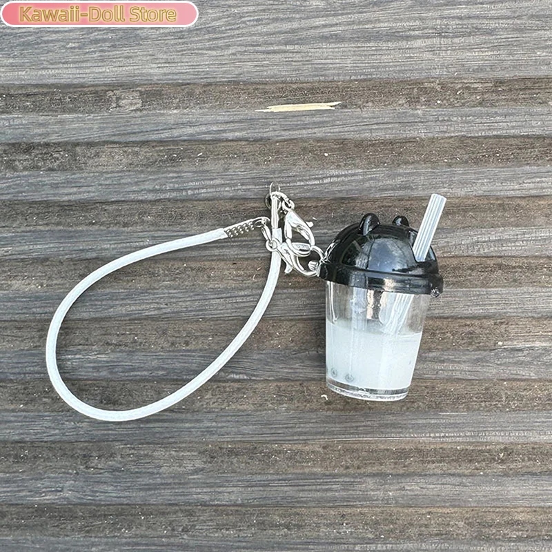 Porte-clés à breloques en forme de sachet de thé au lait, perle mignonne, modèle de Simulation de dessin animé, tasse à café, pendentif alimentaire, voiture, pendentif de sac à main, cadeau