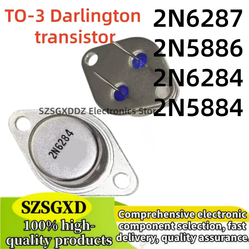 2-5piezas 100% nuevo quality 2N6287 N6287 2N6284 TO3 N6284 2N5886 N5886 2N5884 N5884 TO-3 Darlington transistor In Stock