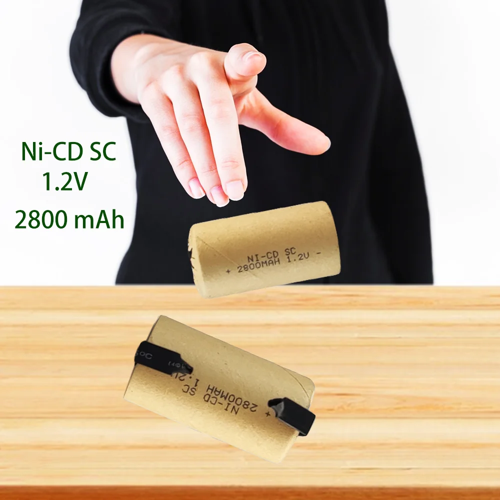 2800mAh 1.2V Ni-Cd SC ไขควงชาร์จได้ Bor listrik แบตเตอรี่ SC นิกเกิลแคดเมียมเครื่องมือไฟฟ้าแบตเตอรี่กับแผ่นบัดกรี