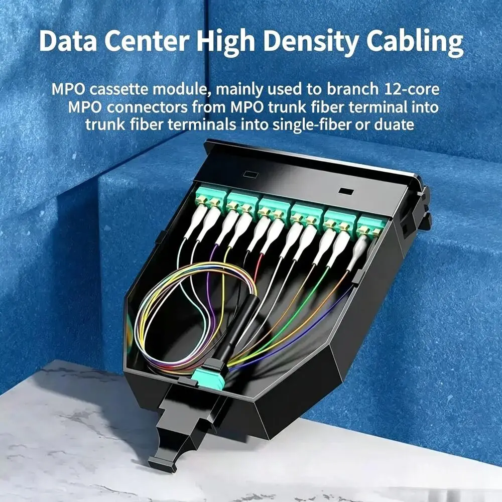 MPO Module Box 12/24 Core MPO-LC 10G Multimode OM3OM4 Fiber Optic Patch Cord Adapter Protection Box with Rack Mount Terminal Box