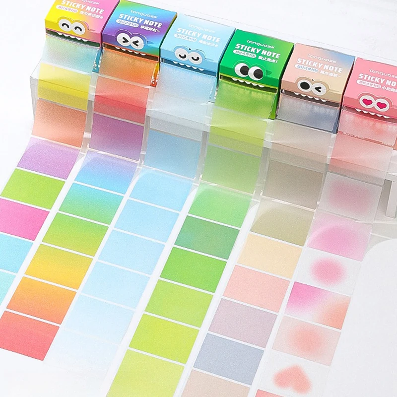 105Sheets/roll Pull-out Sticky Notes Student Stationery Transparent Sticky Notes Full Adhesive Index Label Stickers Memo Pad
