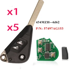 jingyuqin x1 x5 Replacement Car Key 3 Buttons 433MHz With 4D62Chip For Subaru Liberty Impreza Forester Outback B13 2005-2009