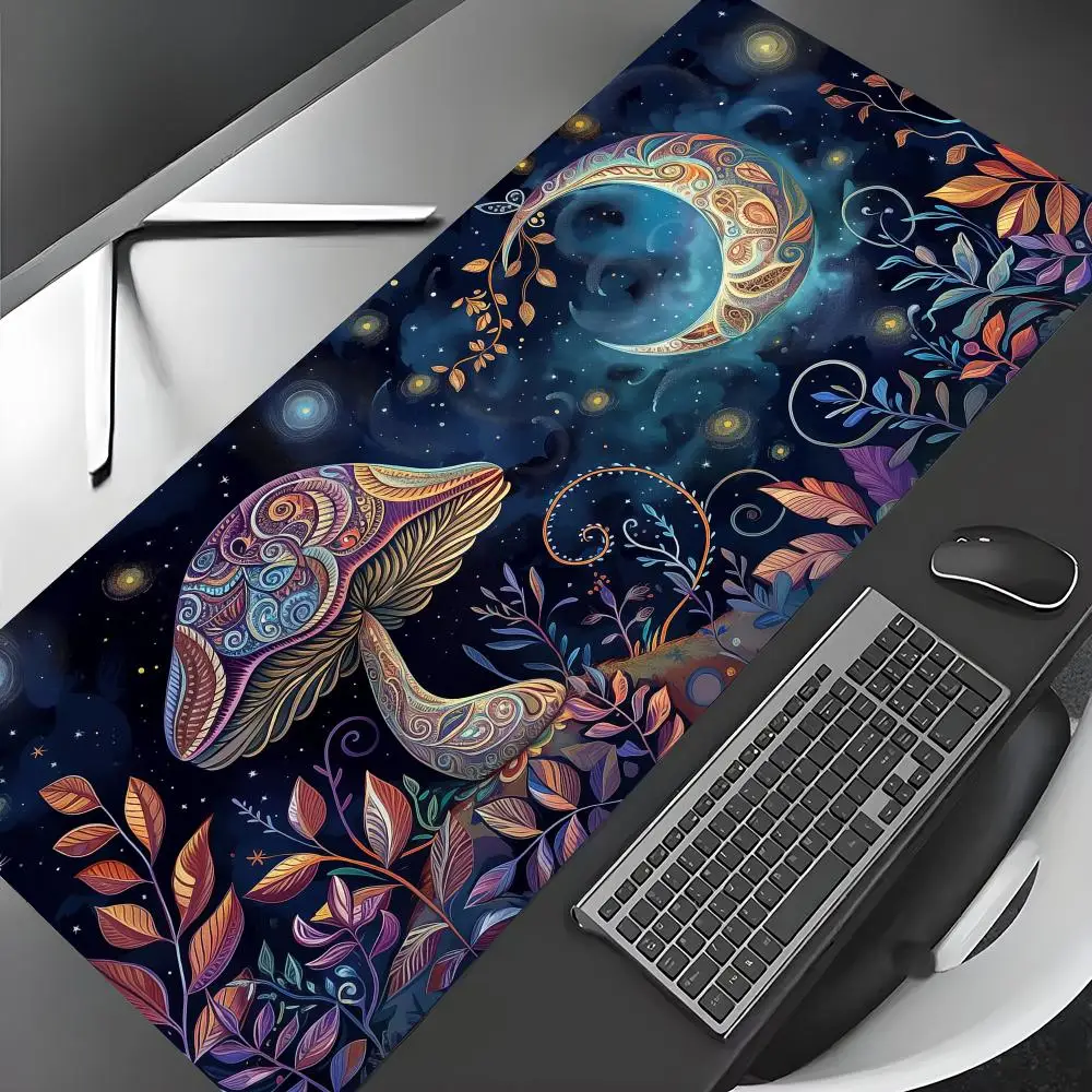 

Retro-textured mushroom moon design Mouse Pad rubber anti-slip Desk Mat pc accessories Gaming mat keypad expansion mousepad