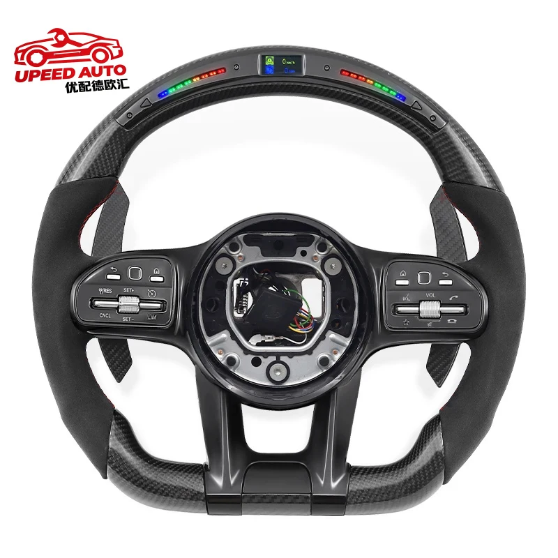 

For Carbon Fiber LED Steering Wheel Mercedes Benz W166 W167 W177 W204 W205 W212 W213 W222 C63 C43 E300 A45 E63 GLC CLA CLS GLE
